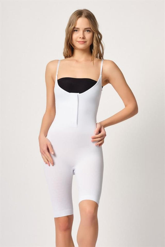 White  2093 Front Padded Chest Open Leg Corset