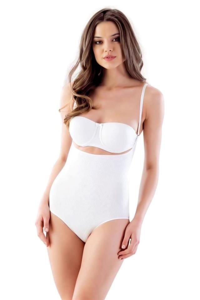 White  2811 Chest Open Slip Length Laser Corset