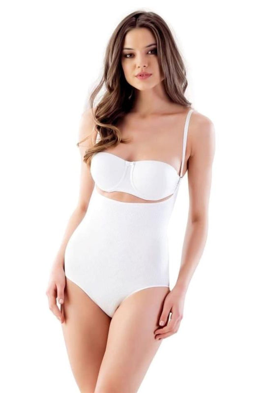 White  2811 Chest Open Slip Length Laser Corset