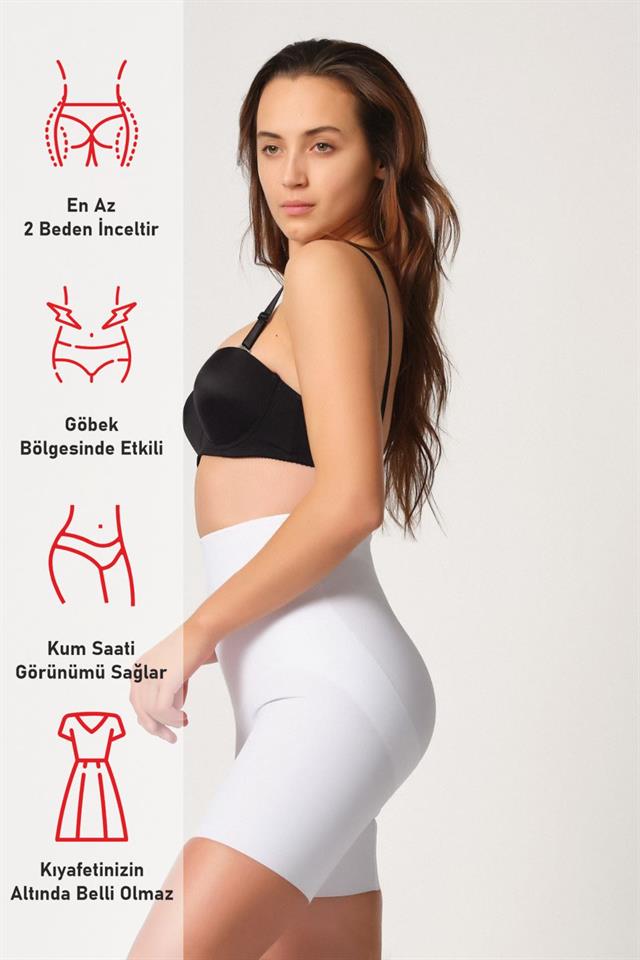Weißes 2816 High Waist Boxer Laser Korsett