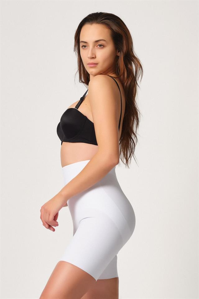 Weißes 2816 High Waist Boxer Laser Korsett