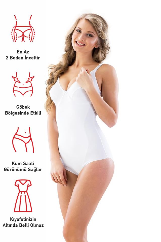 White  2821 Double Size Slip Laser Corset with Balen