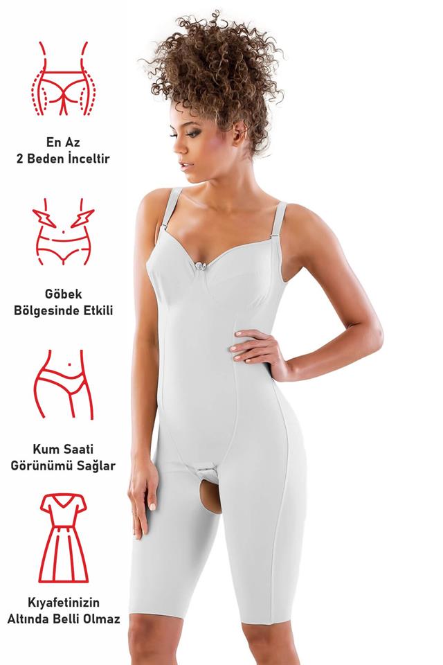 Weißes 2822 Balen BH-Korsett mit Beinlänge und Laser