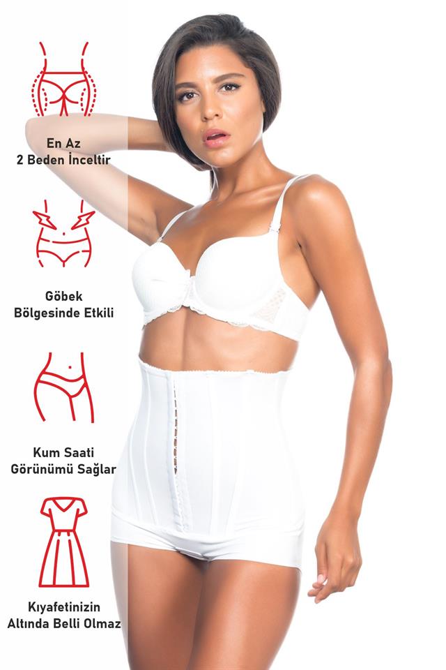 White  2824 High Waist Balen Aligned Slip Laser Corset