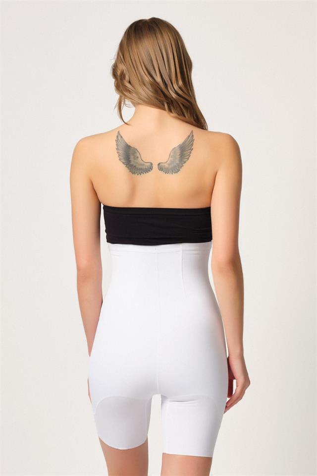 Weißes 2832 High Waist Korsett mit Balen-Rückseite und Laser
