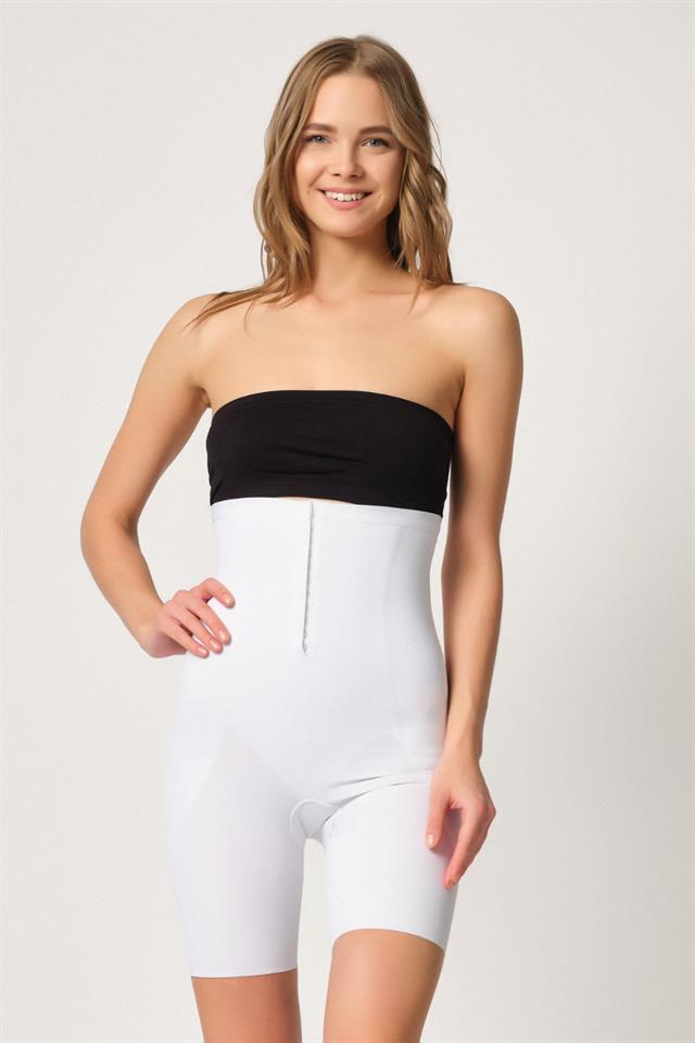 Weißes 2832 High Waist Korsett mit Balen-Rückseite und Laser