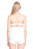 Weißes 2886 High Waist Lace Slip Laser Korsett