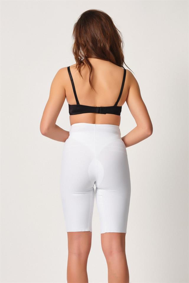 Weißes 2923 High Waist Knöchel Bein Laser Korsett