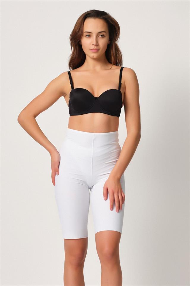 Weißes 2923 High Waist Knöchel Bein Laser Korsett
