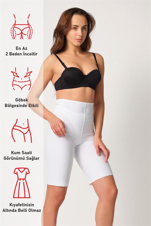 Weißes 2923 High Waist Knöchel Bein Laser Korsett