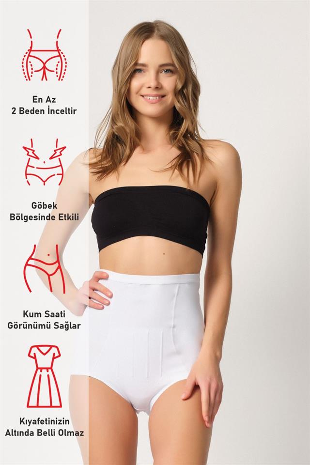 White  2931 Belly Balen Backed Slip Laser Corset