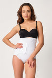 Weißes 2932 Doppel-Bauchschleifen-Slip-Laserkorsett
