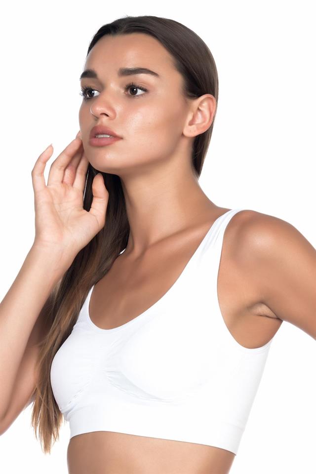 White  4021 Padded Thick Strap Bra Corset