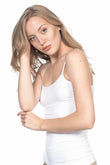 White  5001 Soft Rope Strap Long Tank Top