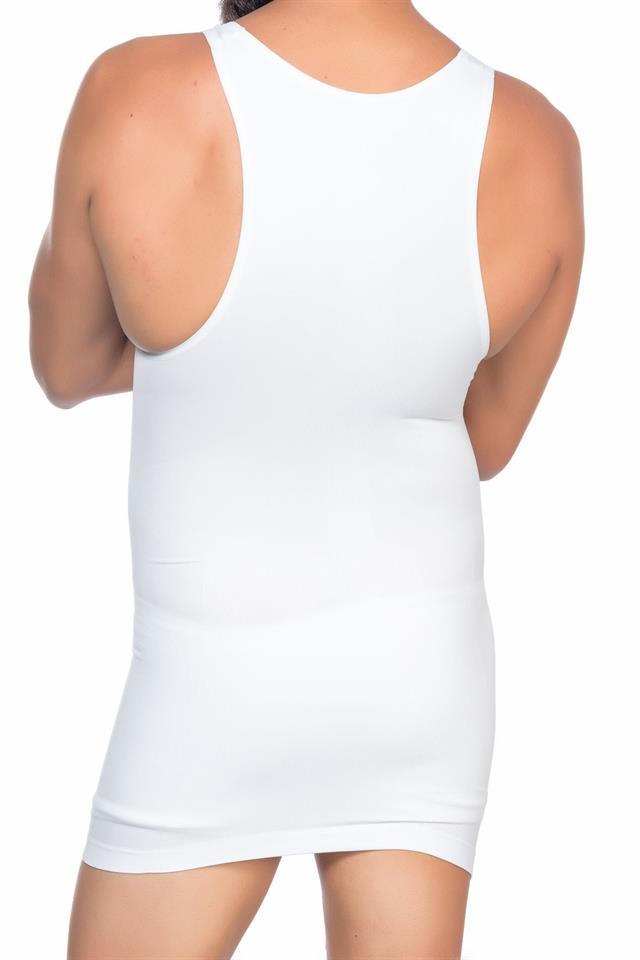 Weißes E1002 U-Ausschnitt Korsett Tank Top für Herren