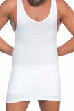 White  E1002 U Neck Men's Corset Tank Top