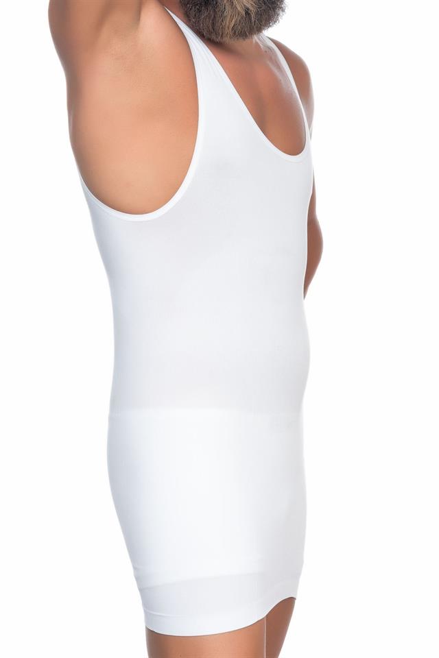 Weißes E1002 U-Ausschnitt Korsett Tank Top für Herren