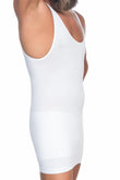 White  E1002 U Neck Men's Corset Tank Top