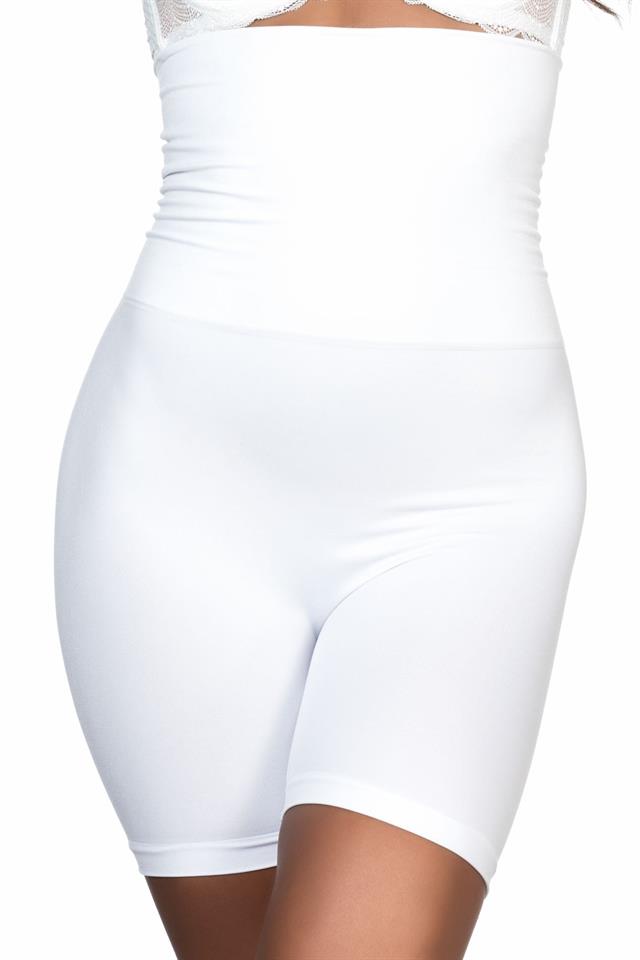 White Enamel 2014 High Waist Double Leg Corset