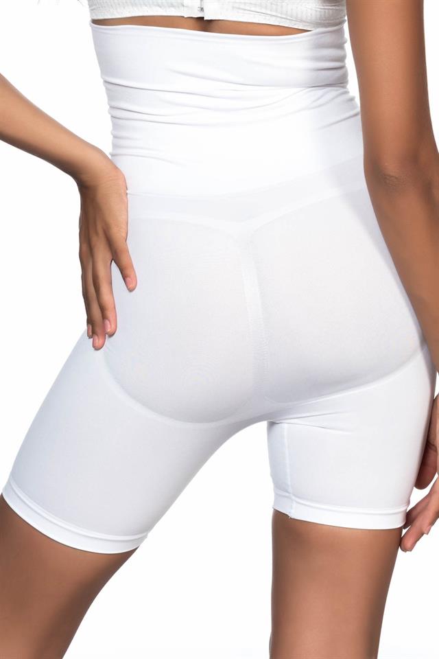 White Enamel 2014 High Waist Double Leg Corset