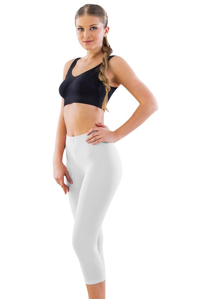 Weiße Mi 7300 Wide Capri-Leggings