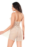 Damen-Nachthemd aus Satin und Spitze