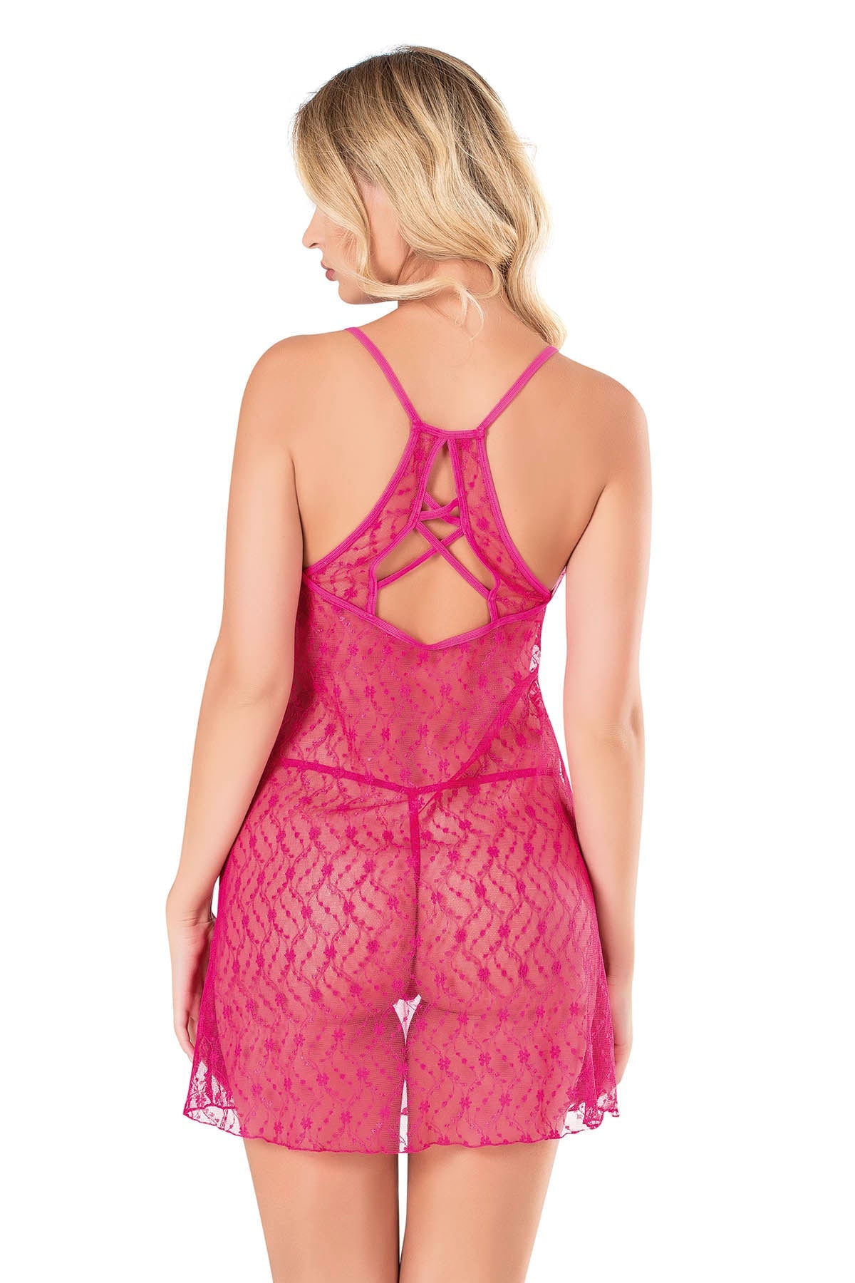 Damen-Nachthemd aus Satin und Spitze