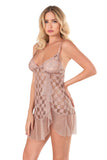 Damen-Nachthemd aus Satin und Spitze