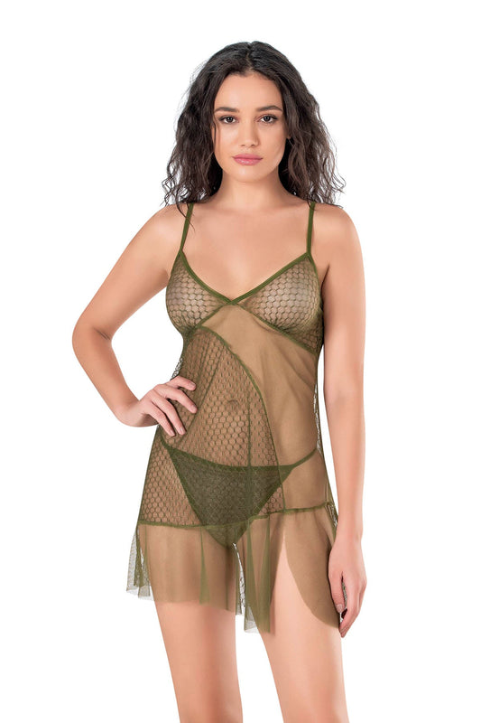 Damen-Nachthemd aus Satin und Spitze