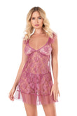 Damen-Nachthemd aus Satin und Spitze