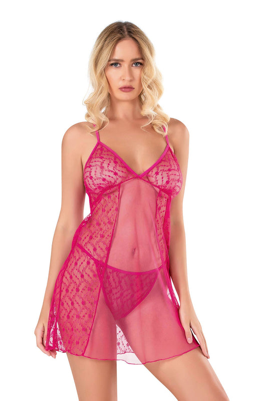 Damen-Nachthemd aus Satin und Spitze