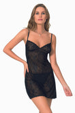Kurzes Damen-Nachthemd aus Jacquard-Stoff