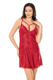 Kurzes Damen-Nachthemd aus Jacquard-Stoff