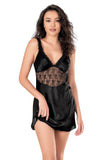 Kurzes Damen-Nachthemd aus Satin und Spitze