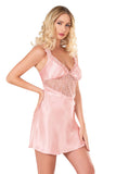 Kurzes Damen-Nachthemd aus Satin und Spitze