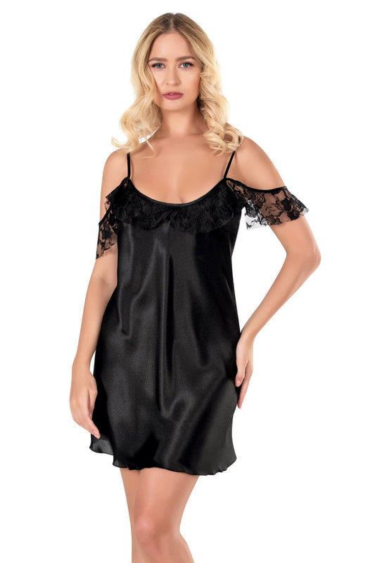 Kurzes Nachthemd aus Satin für Damen