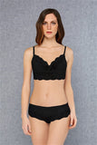 Women's Unpadded Bralet Bra Slip Panty Set 12432