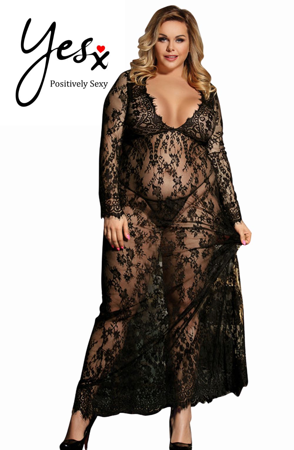YesX YX826 Long Gown & Thong