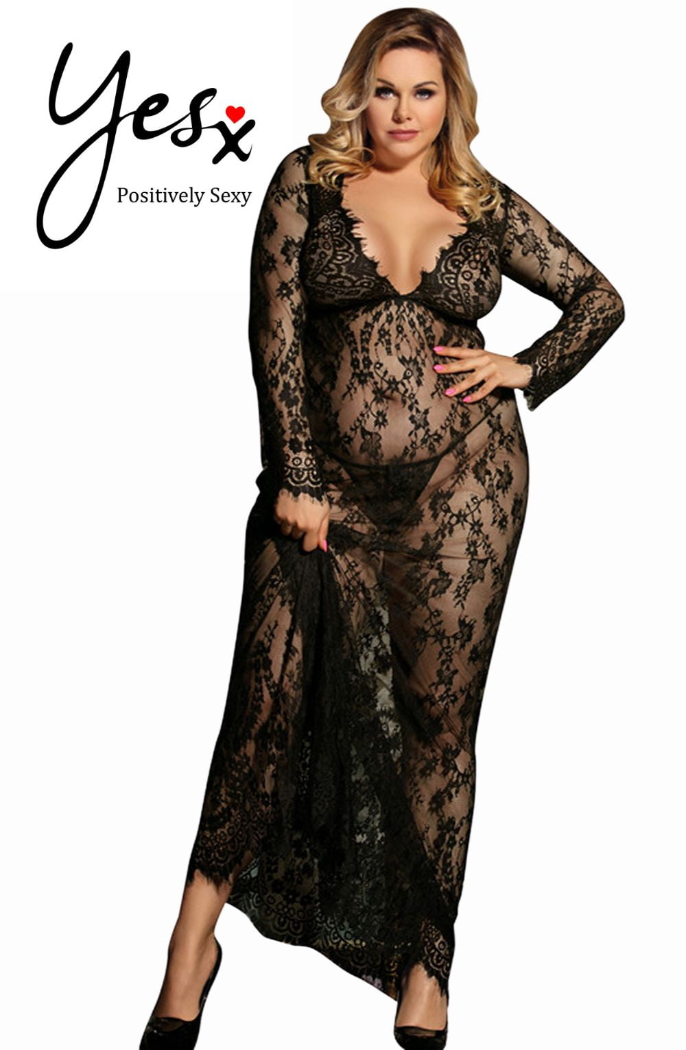 YesX YX826 Long Gown & Thong