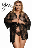 YesX YX827Q Robe Set Black - Up to 6XL