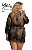 YesX YX827Q Robe Set Black - Up to 6XL