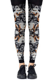 Zohara "Earth Goddess" Grey Orange Footless Tights