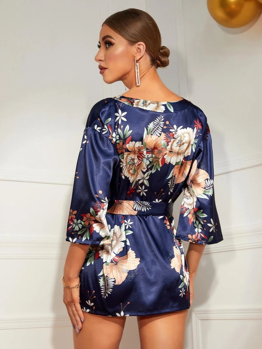 Floral Patterned Dressing Gown