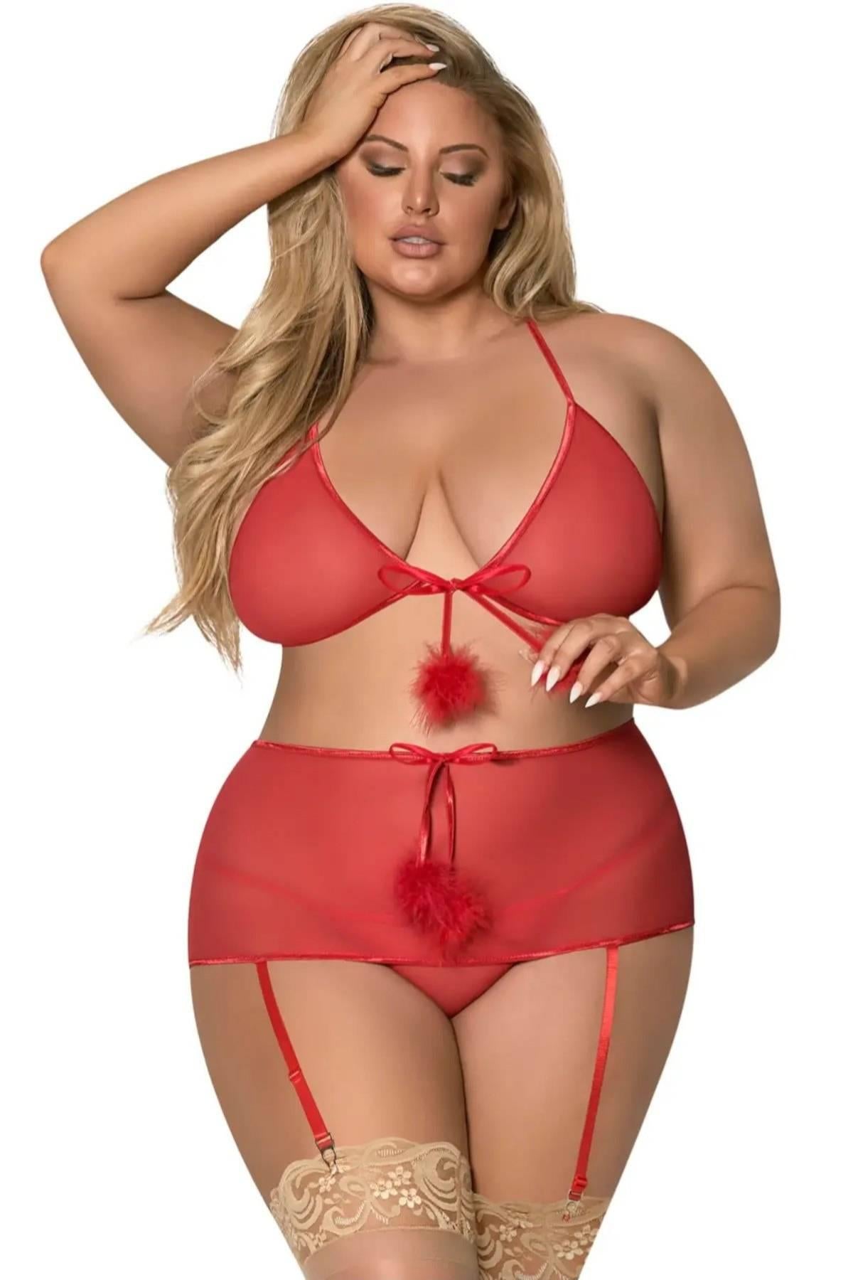 Vorne offenes, ausgefallenes Babydoll mit Kette 51202 Bt