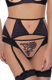 Roza Mehendi Suspender Belt Black