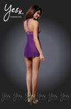 YesX YX632 2pc Dress & Thong Purple